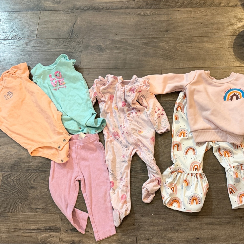Carter's Kids Matching Sets - Pink, Mint, Peach (6 months,6-9, 6-12 months)